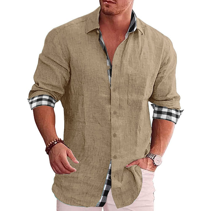Elegantes Herren Langarm-Button-Down-Hemd, komfortabel, für Büro oder Freizeit; stilvolles Update für die Garderobe.