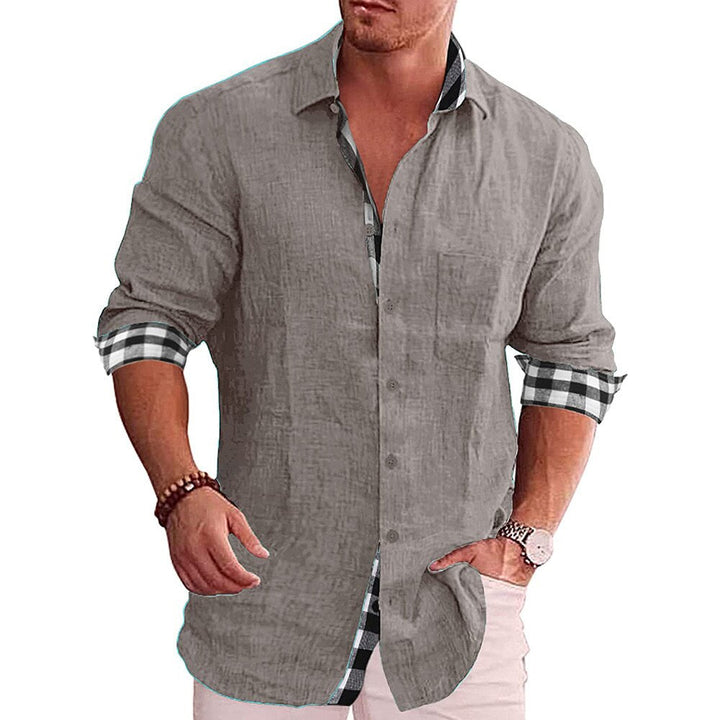 Elegantes Herren Langarm-Button-Down-Hemd, komfortabel, für Büro oder Freizeit; stilvolles Update für die Garderobe.