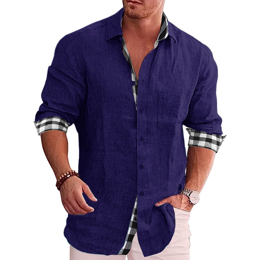 Elegantes Herren Langarm-Button-Down-Hemd, komfortabel, für Büro oder Freizeit; stilvolles Update für die Garderobe.
