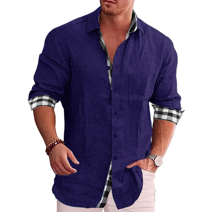 Elegantes Herren Langarm-Button-Down-Hemd, komfortabel, für Büro oder Freizeit; stilvolles Update für die Garderobe.