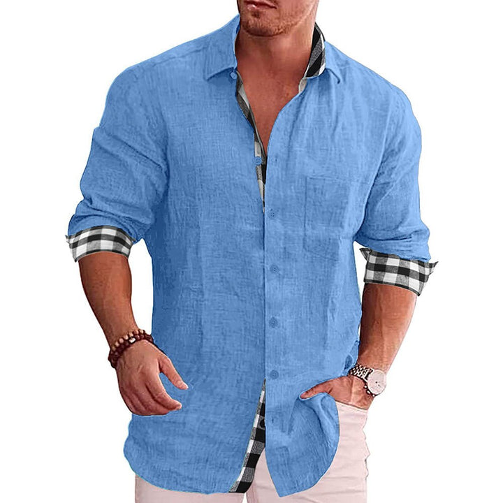 Elegantes Herren Langarm-Button-Down-Hemd, komfortabel, für Büro oder Freizeit; stilvolles Update für die Garderobe.