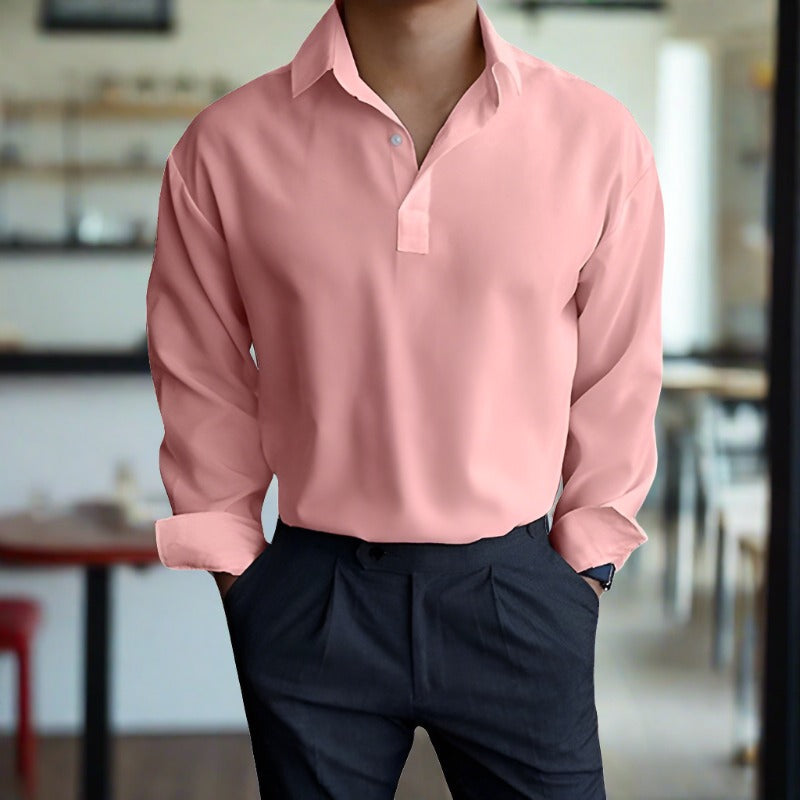 "Elegantes Herren Langarm-Polo aus Baumwolle, vielseitig und bequem, in verschiedenen Farben verfügbar."