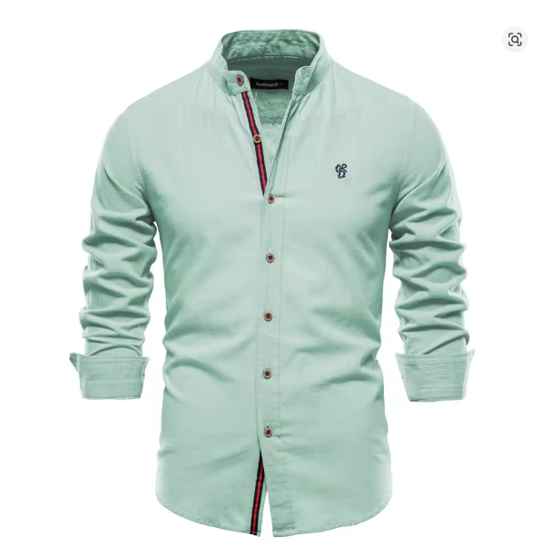 Elegantes Herren Leinenhemd in Weiß, klassisches Design, leichtes Material, perfekt für Büro und Alltag.