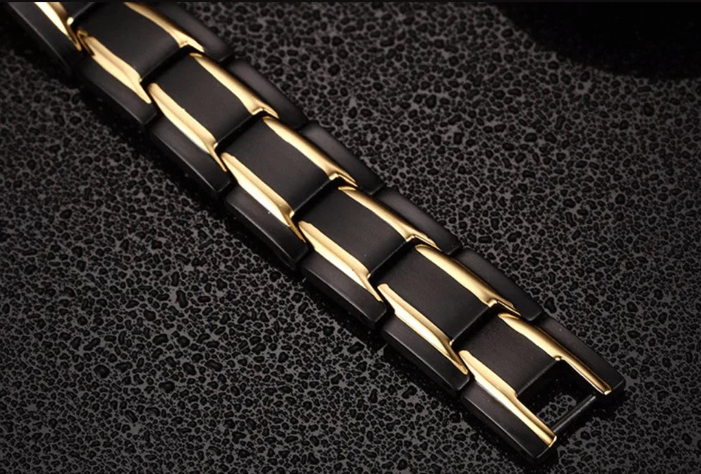 "Elegantes magnetisches Gesundheitsarmband zur Schmerzlinderung, zeitloses Design, fördert Blutzirkulation, Edelstahl."