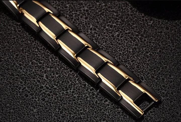 "Elegantes magnetisches Gesundheitsarmband zur Schmerzlinderung, zeitloses Design, fördert Blutzirkulation, Edelstahl."