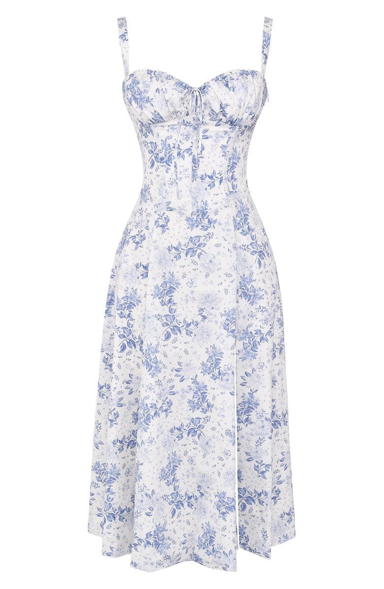 "Elegantes Midikleid mit Korsett-Stil, figurbetontes Oberteil, fließender Rock, ideal für feminine Silhouette."
