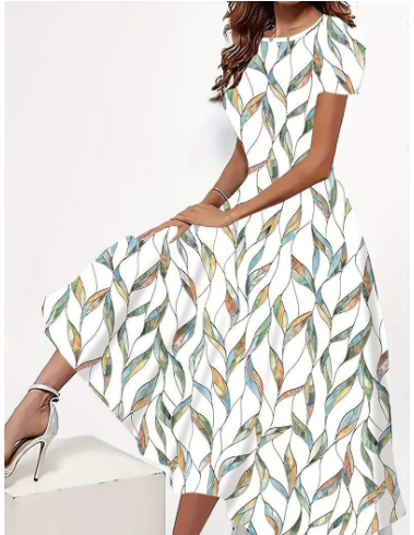 "Elegantes modernes Damenkleid, schlichte Eleganz, zeitlose Details, ideal für formelle Anlässe und Dinner-Partys."