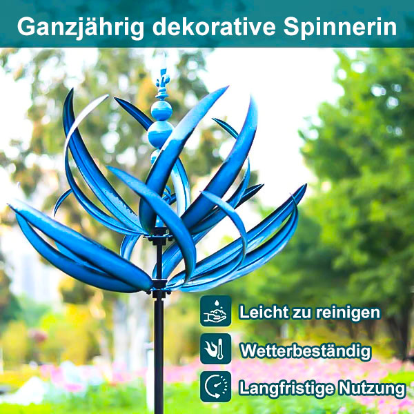 "Elegantes rotierendes Metall-Windspiel, antike Optik, für Garten oder Terrasse, beeindruckender dekorativer Effekt"