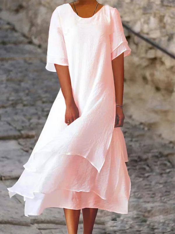 Elegantes schwarzes Blockschlitzkleid mit figurbetontem Schnitt, ideal für elegante Anlässe und glamouröse Abende.