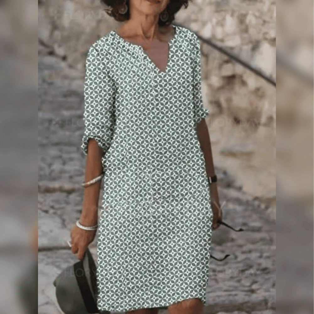 Elegantes Sommerkleid aus Baumwolle, handgefertigt, atmungsaktiv, mit schmeichelnder Silhouette für Damen, für warme Tage.