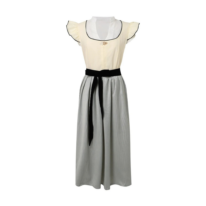Elegantes weißes Dirndl für Damen, ideal fürs Oktoberfest, mit modernem Design und komfortabler Passform.