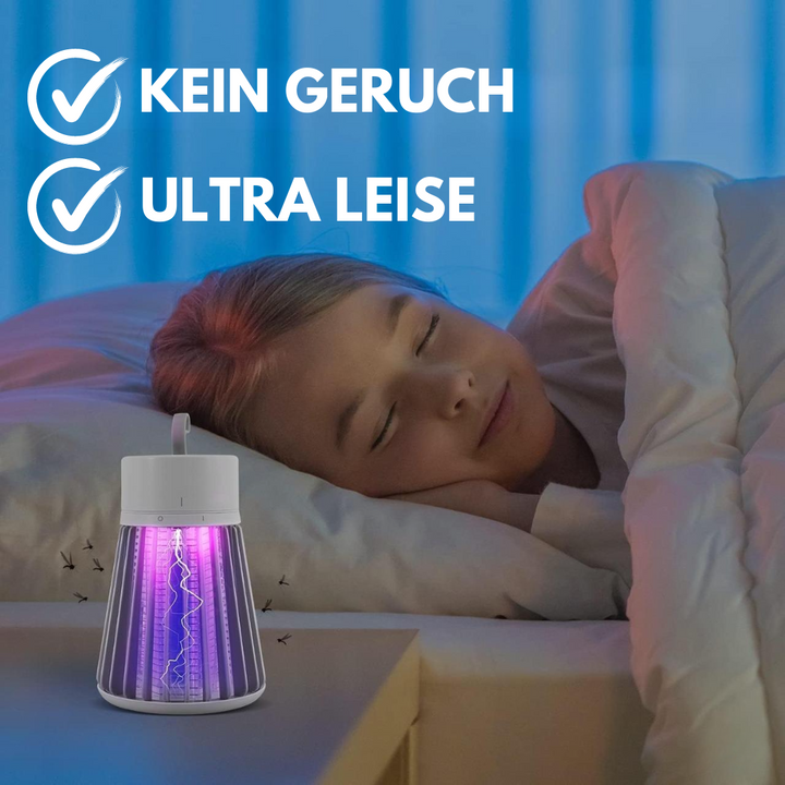 Elektrische Insektenfalle mit UV-Licht, kompakt und leicht, schützt Innen- und Außenbereiche effektiv vor Mücken.