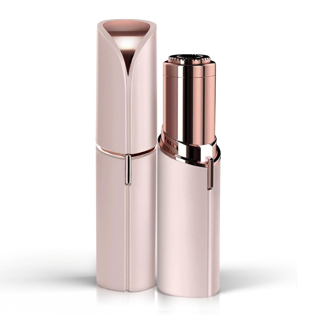 "Elektrischer blauer Gesichtshaarentferner für schmerzfreies Dermaplaning, ideal für Frauen mit empfindlicher Haut."