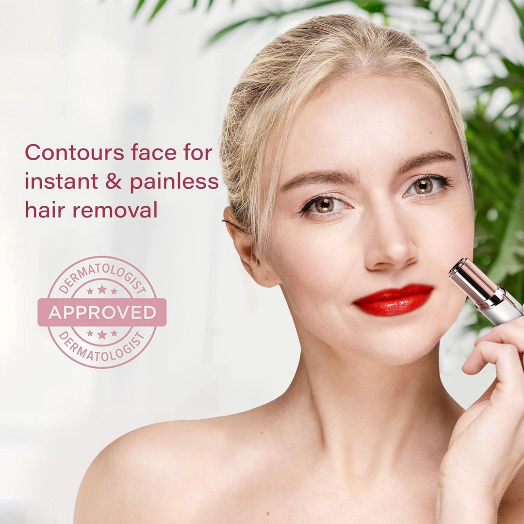 "Elektrischer blauer Gesichtshaarentferner für schmerzfreies Dermaplaning, ideal für Frauen mit empfindlicher Haut."