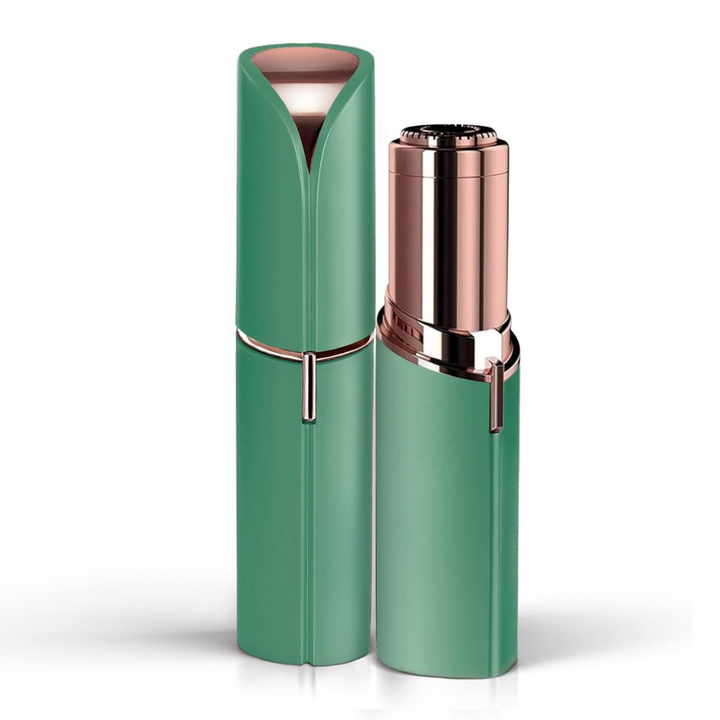 "Elektrischer blauer Gesichtshaarentferner für schmerzfreies Dermaplaning, ideal für Frauen mit empfindlicher Haut."