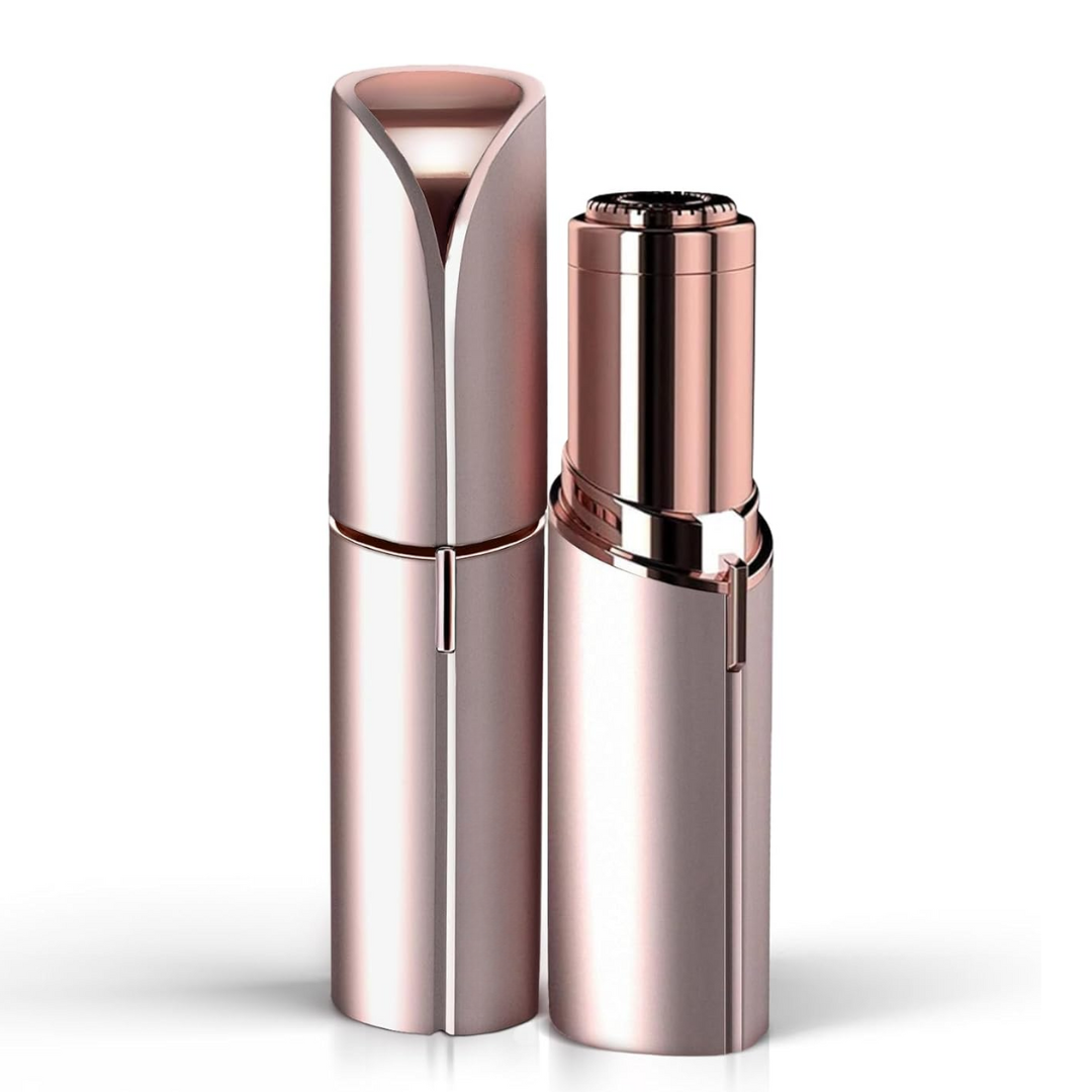 "Elektrischer blauer Gesichtshaarentferner für schmerzfreies Dermaplaning, ideal für Frauen mit empfindlicher Haut."