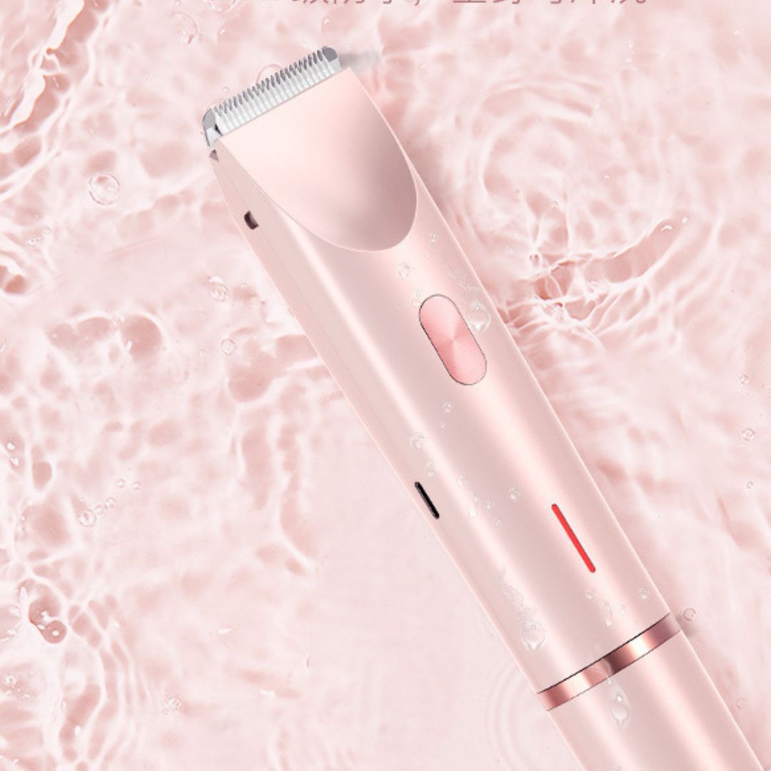 Elektrischer Haartrimmer für Frauen, elegant, ergonomisch, für sanfte und präzise Haarentfernung an empfindlichen Stellen.