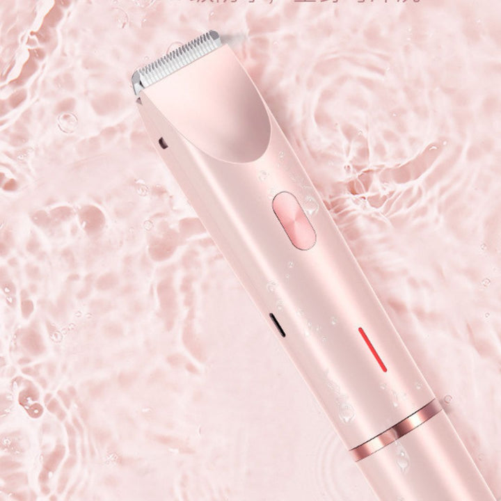 Elektrischer Haartrimmer für Frauen, elegant, ergonomisch, für sanfte und präzise Haarentfernung an empfindlichen Stellen.