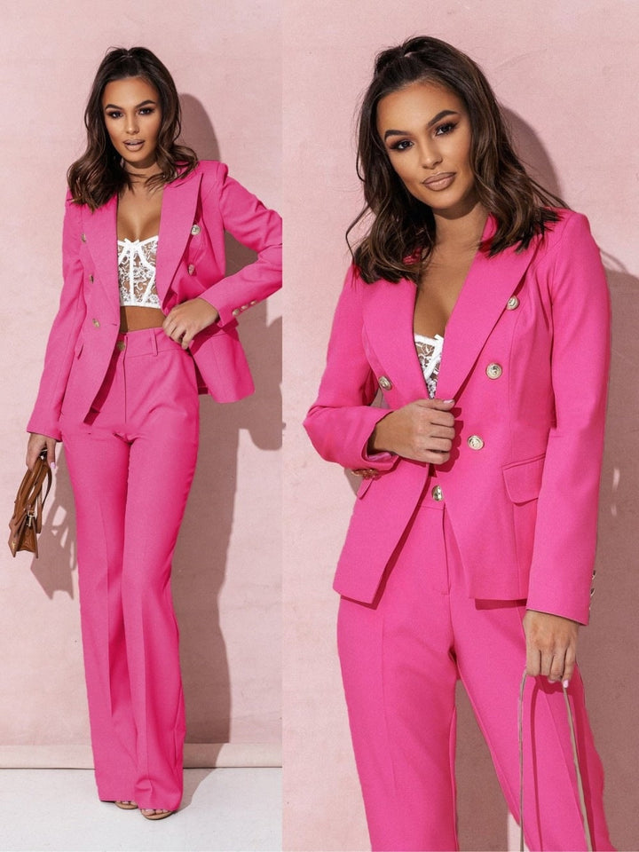 "Elisea Damen Blazer Set, elegant mit zeitlosem Schnitt; grauer Blazer und Hose, perfekte Wahl für Sommeranlässe."