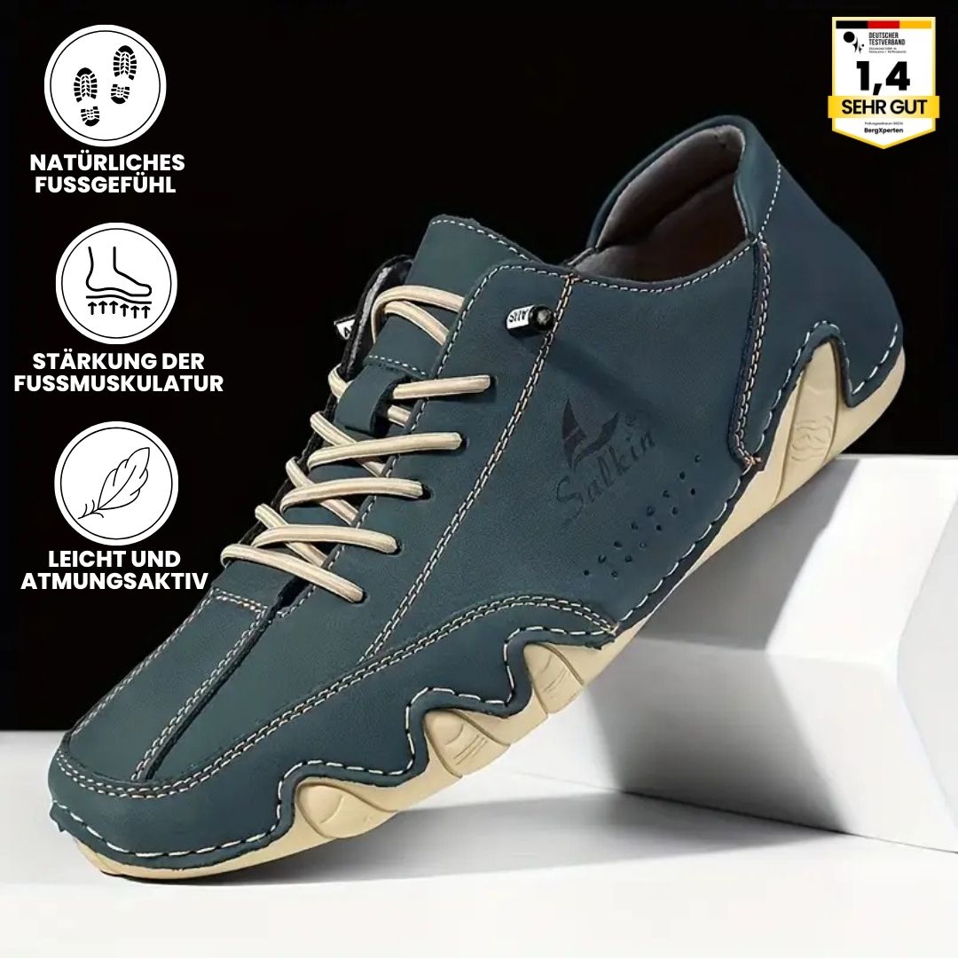 Ergonomische Barfußschuhe für Damen, blau, mit rutschfester Sohle und breitem Zehenraum für natürlichen Komfort und Halt.