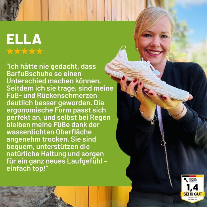 "Ergonomische Barfußschuhe für Frauen, atmungsaktives Material, breiter Zehenraum, designed für gesunde Bewegung und Komfort"