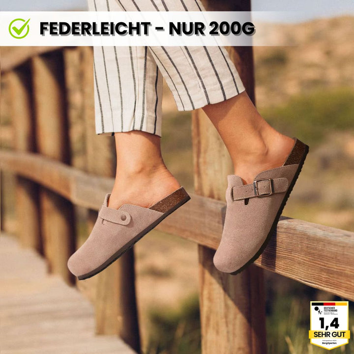 "Ergonomische Cloggs für Frauen, mit rutschfester Sohle und stoßdämpfendem Fußbett, ideal für Gastronomie und Pflegeberufe."