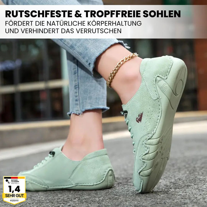 "Ergonomische Damen-Barfußschuhe, leicht, flexibel, rutschfeste Sohle, fördert natürliche Fußbewegung."