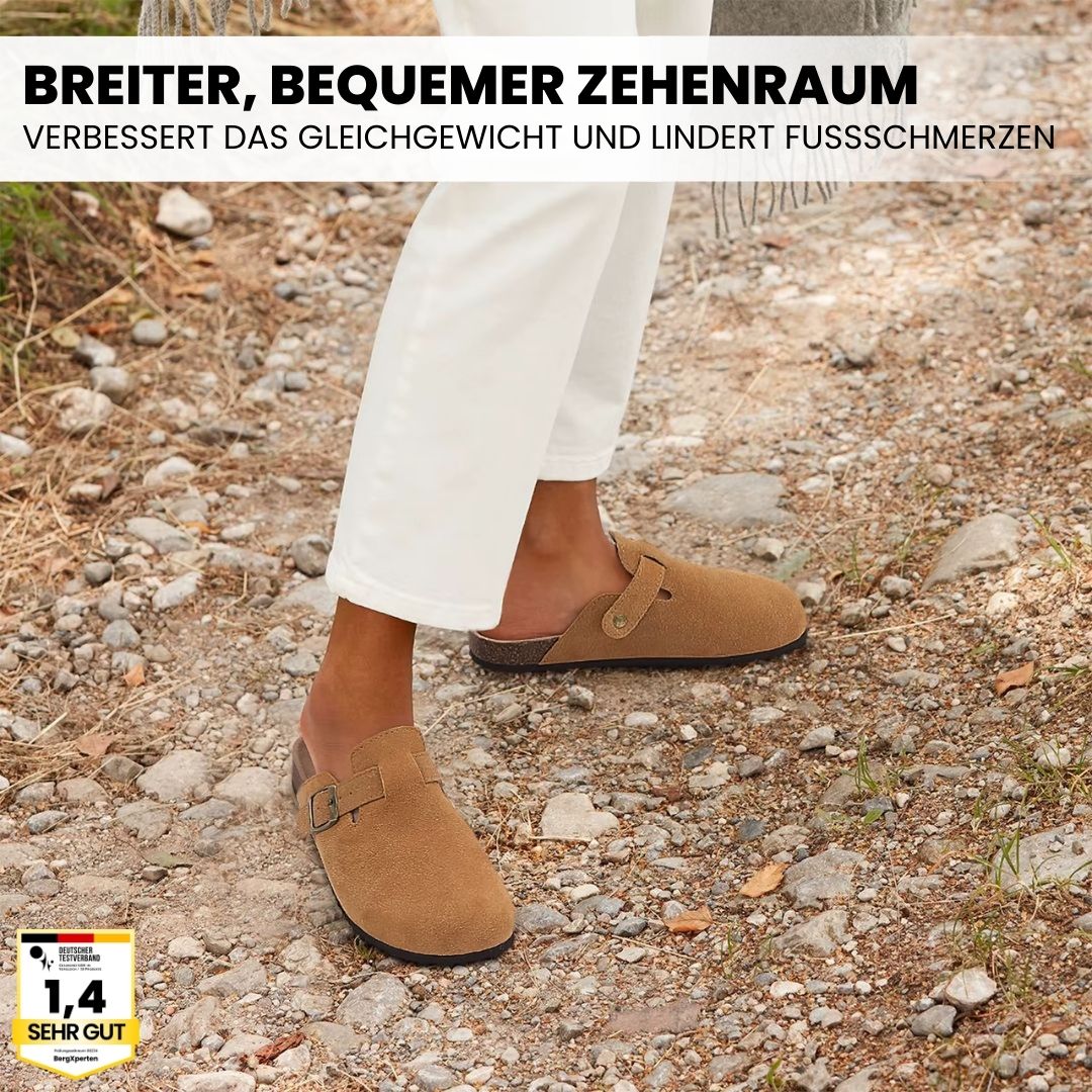Ergonomische Damen Clogs mit rutschfester Sohle, breitem Zehenbereich und atmungsaktivem Design für Komfort und Sicherheit.