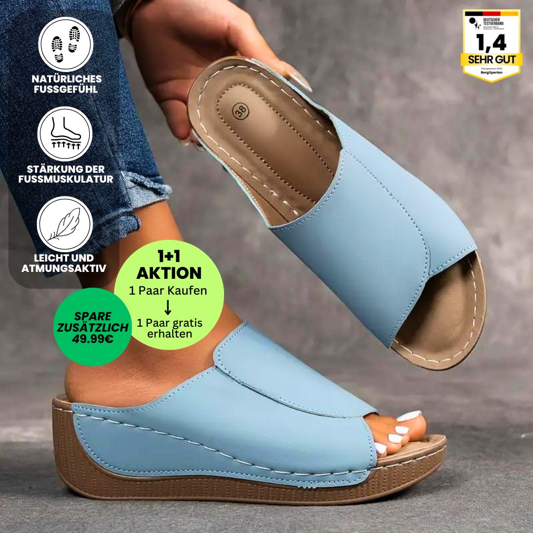 Ergonomische Damen-Sandalen mit rutschfester Sohle, in Weiß, bieten Komfort und Stabilität für jeden Anlass.