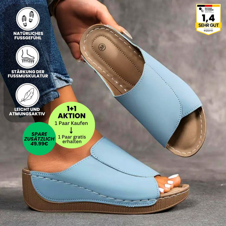 Ergonomische Damen-Sandalen mit rutschfester Sohle, in Weiß, bieten Komfort und Stabilität für jeden Anlass.