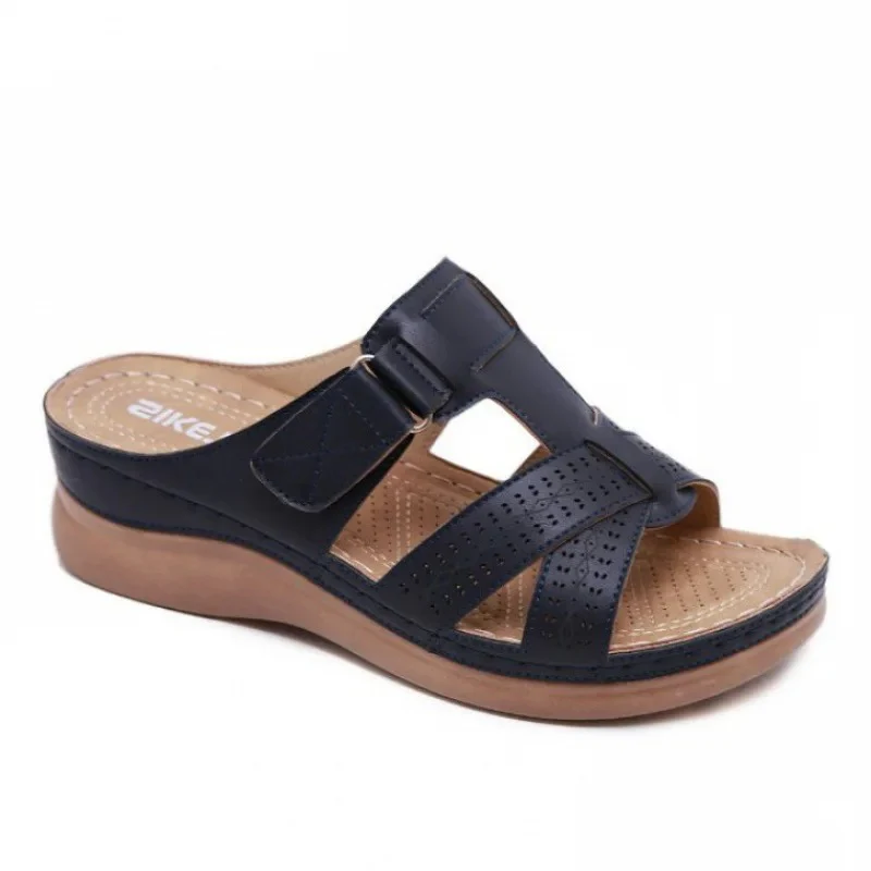 Ergonomische Damensandalen, anatomisches Fußbett, verstellbare Riemen, dämpfende Sohle, stilvoll in vielen Farben.