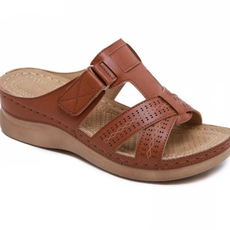 Ergonomische Damensandalen, anatomisches Fußbett, verstellbare Riemen, dämpfende Sohle, stilvoll in vielen Farben.
