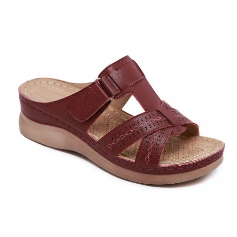 Ergonomische Damensandalen, anatomisches Fußbett, verstellbare Riemen, dämpfende Sohle, stilvoll in vielen Farben.