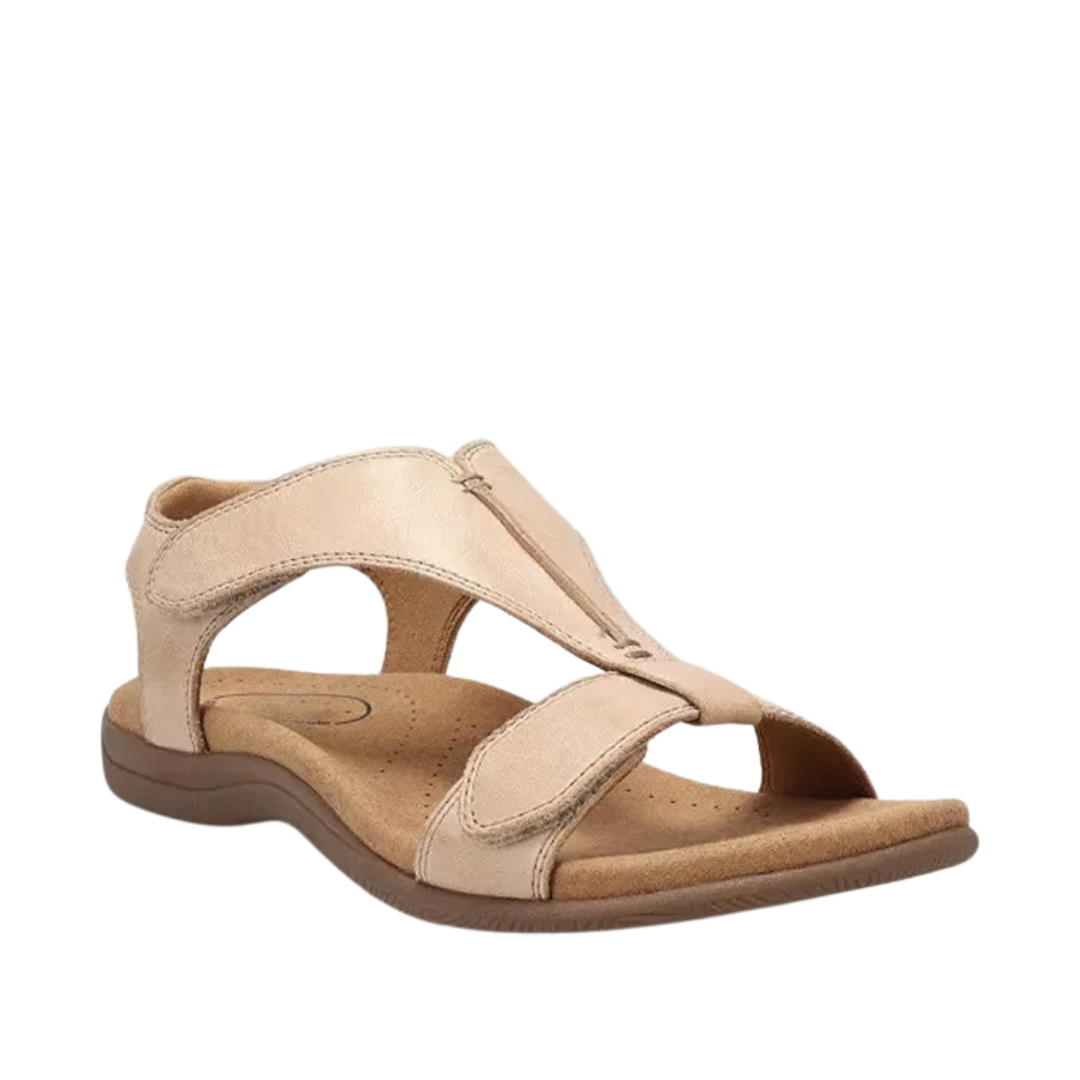 Ergonomische Damensandalen mit orthopädischem Fußbett und rutschfester Sohle, ideal für schmerzlindernden Komfort.
