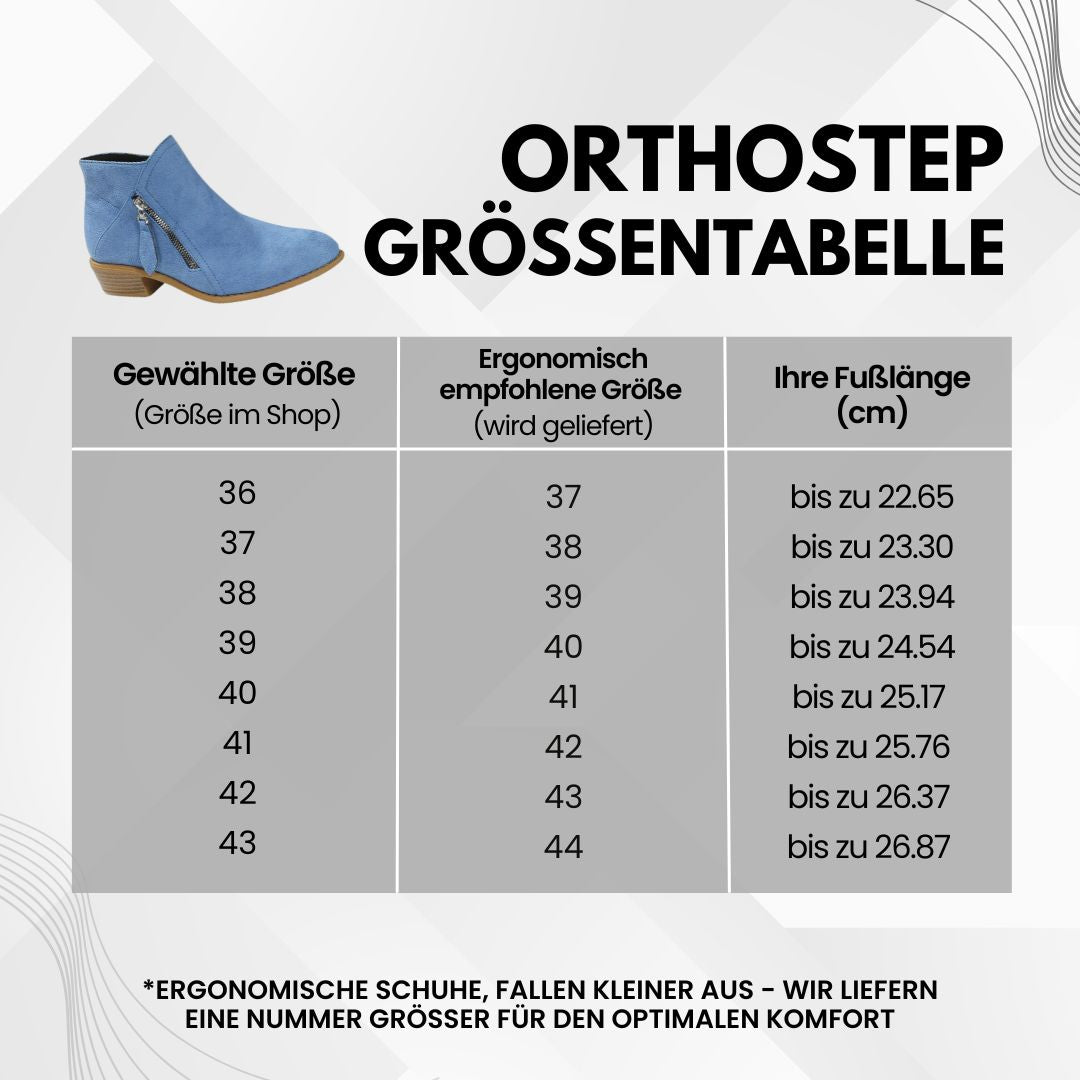 "Ergonomische Damenstiefelette, braun, flexible Sohle, stabiler Halt, orthopädisch empfohlen für schmerzfreies Gehen."