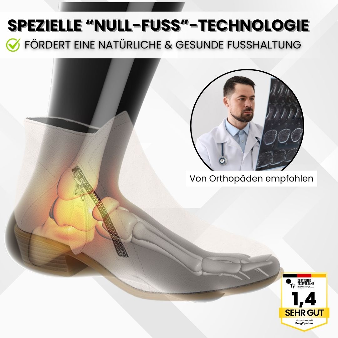 "Ergonomische Damenstiefelette, braun, flexible Sohle, stabiler Halt, orthopädisch empfohlen für schmerzfreies Gehen."