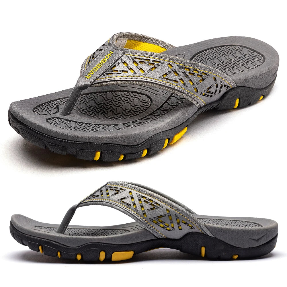 "Ergonomische Herren Slipper, komfortabel & stützend, in Grau, aus atmungsaktivem Material für den täglichen Gebrauch"