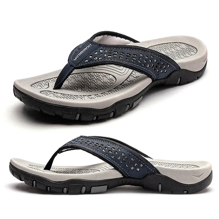 "Ergonomische Herren Slipper, komfortabel & stützend, in Grau, aus atmungsaktivem Material für den täglichen Gebrauch"