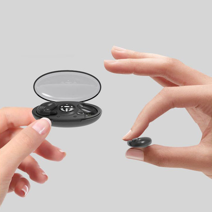 "Ergonomische kabellose Schlaf-Kopfhörer, unsichtbares Design, IPX5, bequeme Passform, ideal für erholsamen Schlaf."