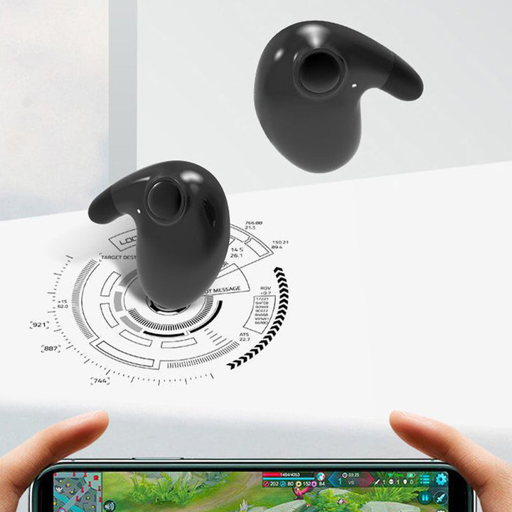 "Ergonomische kabellose Schlaf-Kopfhörer, unsichtbares Design, IPX5, bequeme Passform, ideal für erholsamen Schlaf."