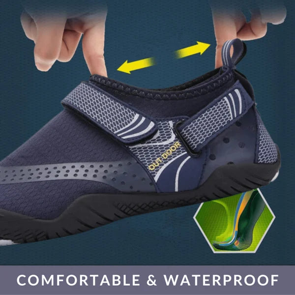 Ergonomische, leichte Barfuß Wasserschuhe, unisex, mit rutschfester Sohle in Dunkelblau für Outdoor-Aktivitäten am Strand