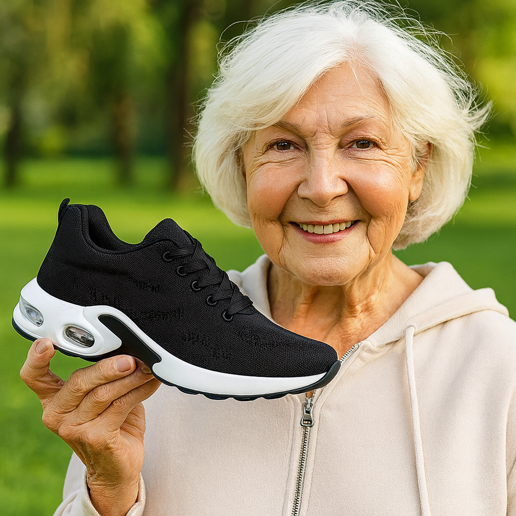Ergonomische OrthoCare Damenschuhe, bequem, lila, mit rutschfester Sohle und atmungsaktivem Material für gesundes Gehen.