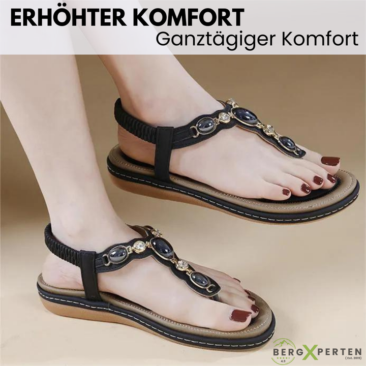"Ergonomische OrthoPearl Sandalen, braun mit rutschfester Sohle, fördern Fußgesundheit und bieten höchsten Komfort."