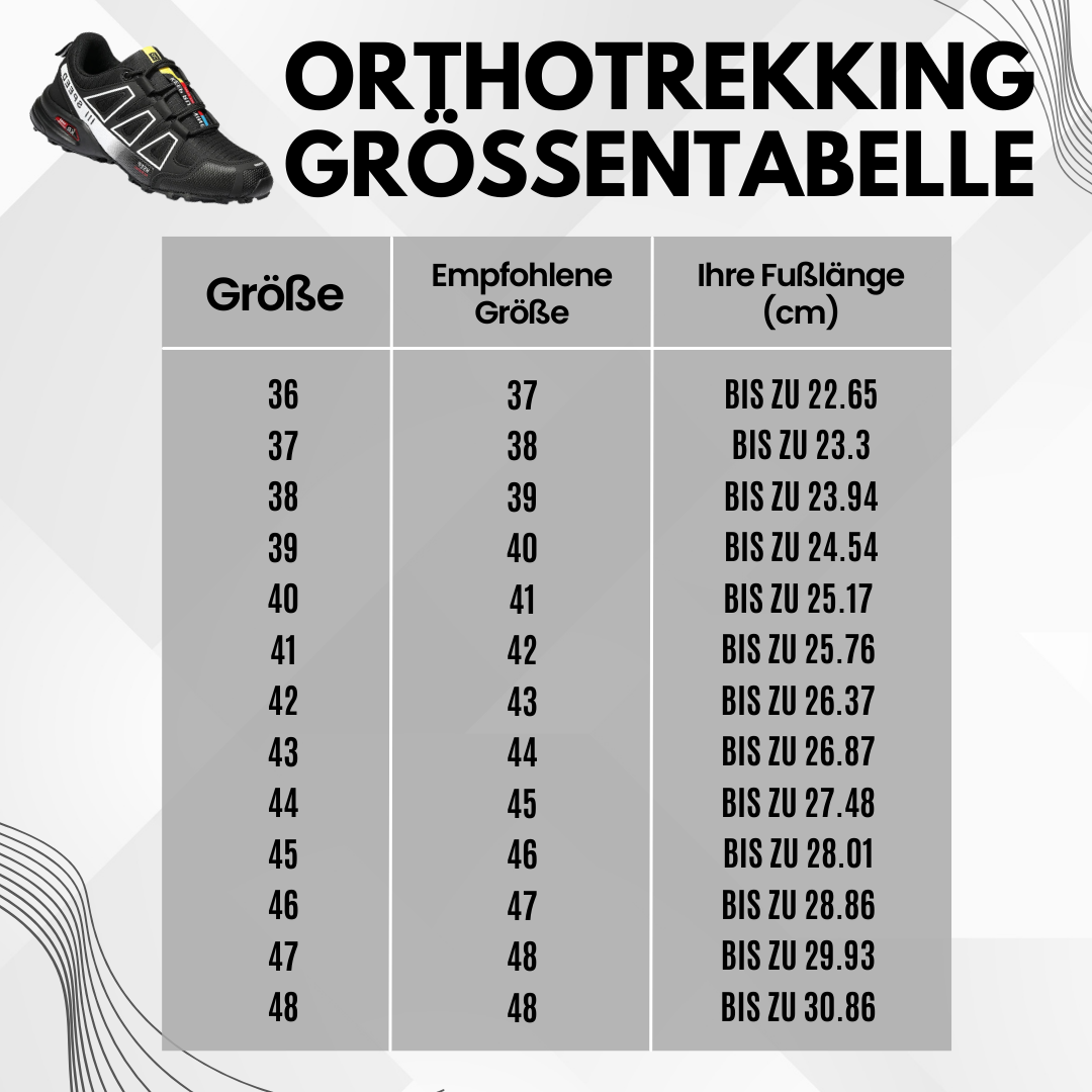 "Ergonomische OrthoTrekking Damenschuhe mit rutschfester Sohle und atmungsaktiver Struktur für Komfort und Schmerzlinderung."