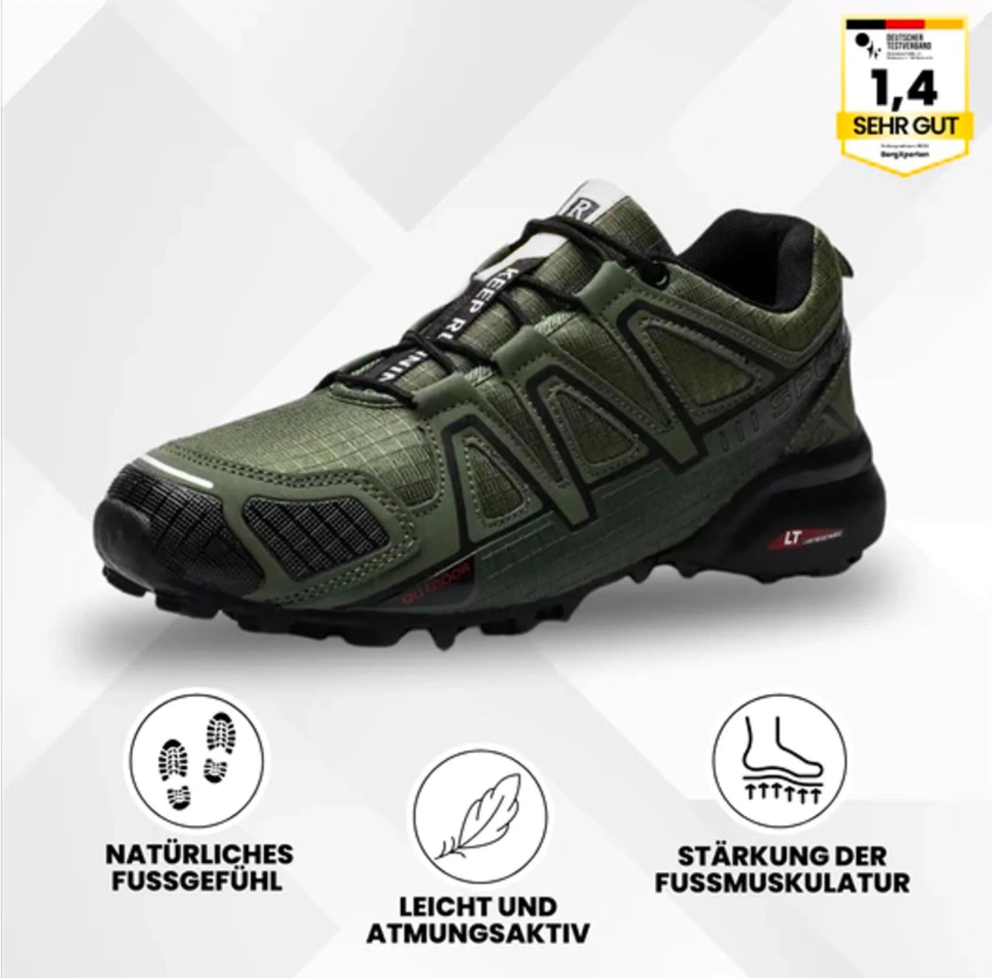"Ergonomische OrthoTrekking Damenschuhe mit rutschfester Sohle und atmungsaktiver Struktur für Komfort und Schmerzlinderung."