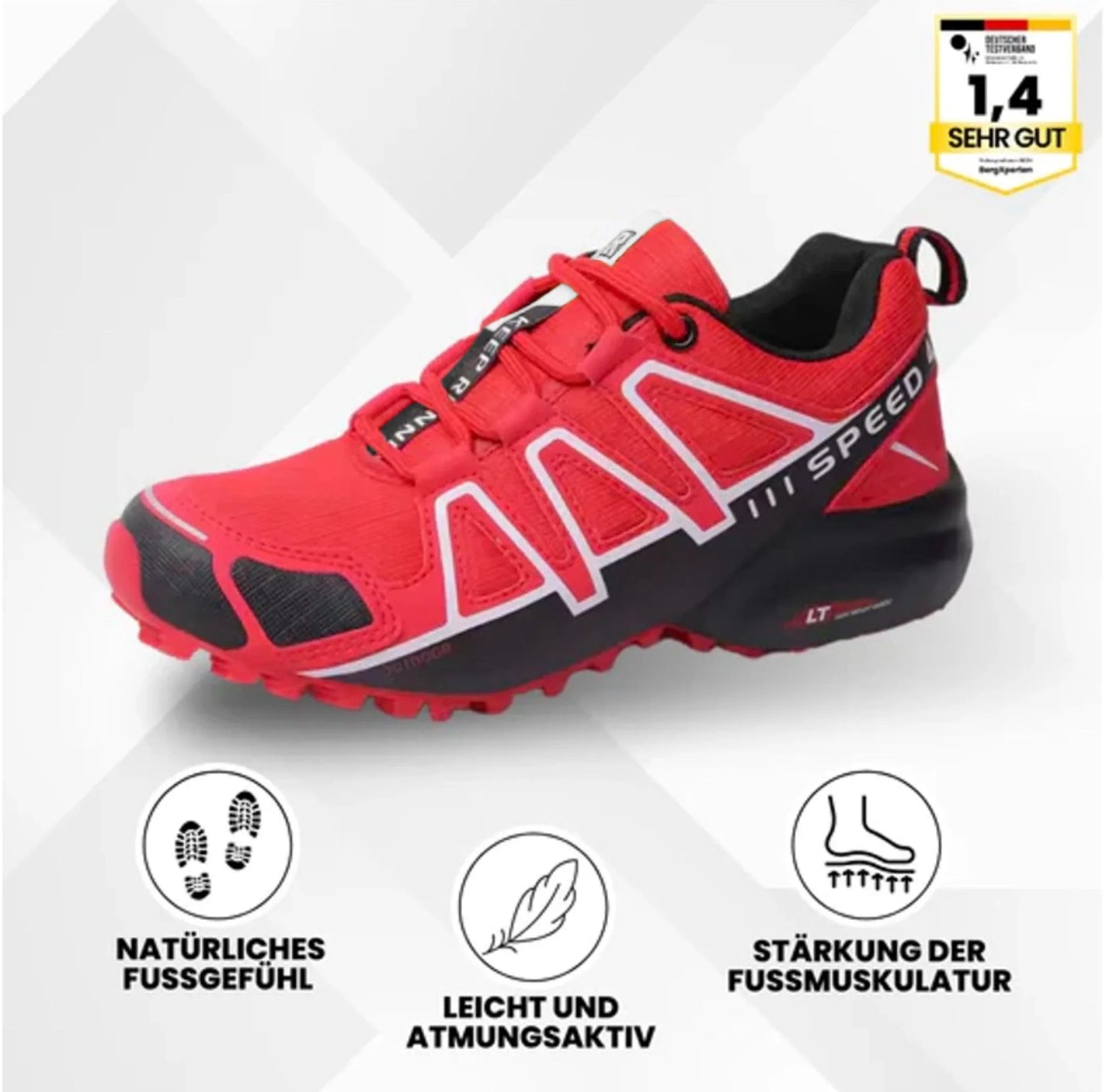 "Ergonomische OrthoTrekking Damenschuhe mit rutschfester Sohle und atmungsaktiver Struktur für Komfort und Schmerzlinderung."