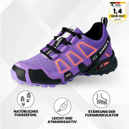 "Ergonomische OrthoTrekking Damenschuhe mit rutschfester Sohle und atmungsaktiver Struktur für Komfort und Schmerzlinderung."