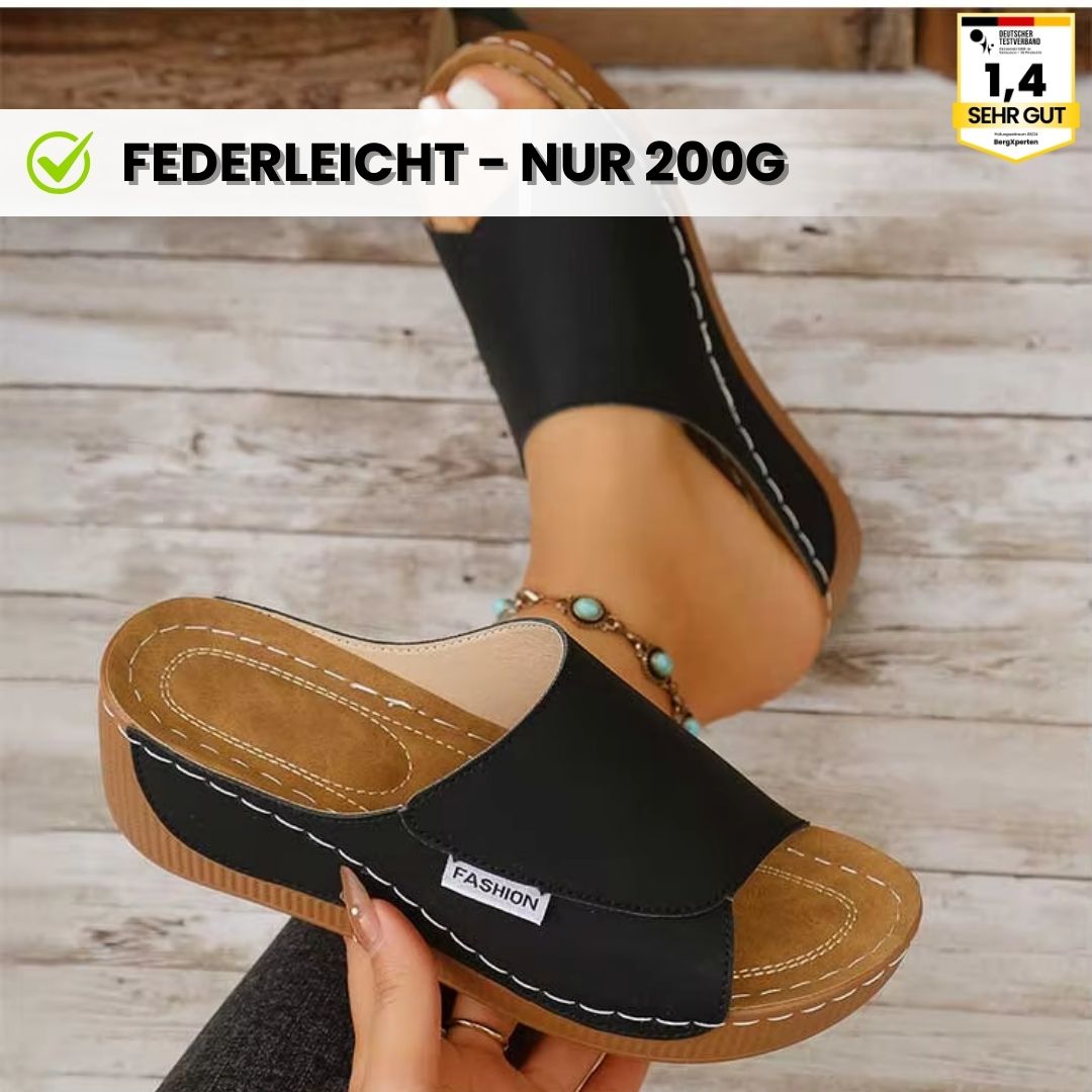 "Ergonomische, stilvolle Damen-Sandalen mit rutschfester Sohle, braun, ideal für Fußkomfort und gesunde Ausrichtung."
