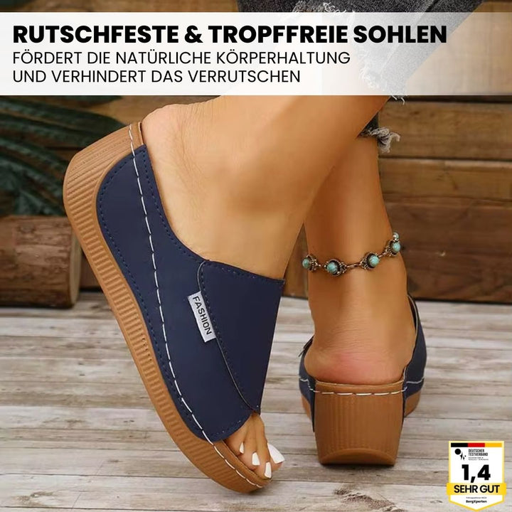 "Ergonomische, stilvolle Damen-Sandalen mit rutschfester Sohle, braun, ideal für Fußkomfort und gesunde Ausrichtung."