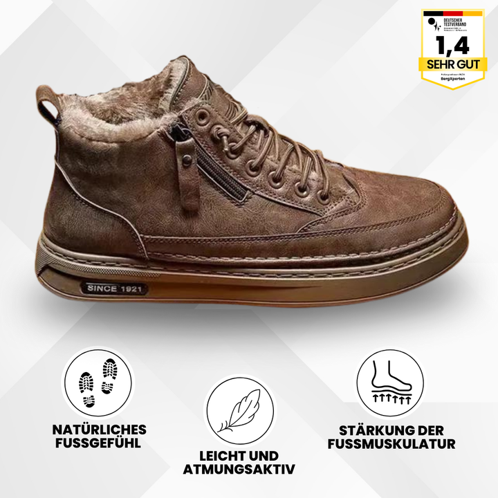 "Ergonomische Thermoschuhe für Damen, schwarz, gefüttertes Innenfutter, robuste Sohle, ideal für kaltes Wetter"